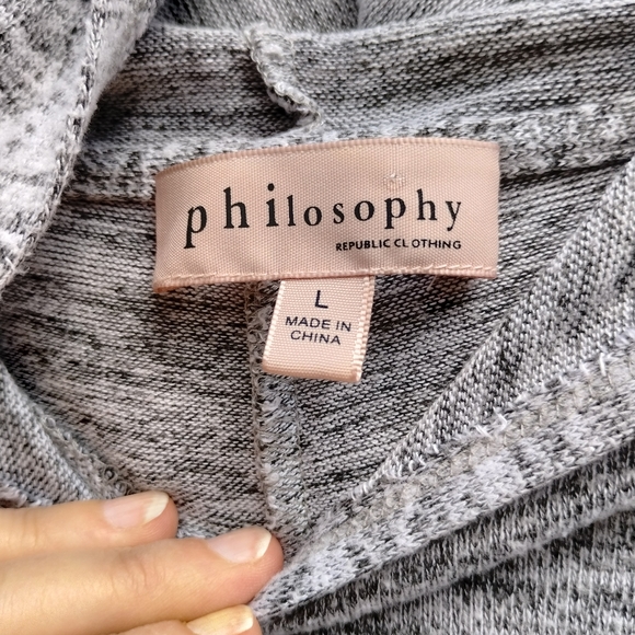 PHILOSOPHY HOODED PULLOVER.  SZ LG - Picture 5 of 11